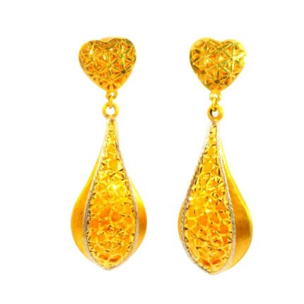 Radiant Blossom Teardrop Gold Earrings