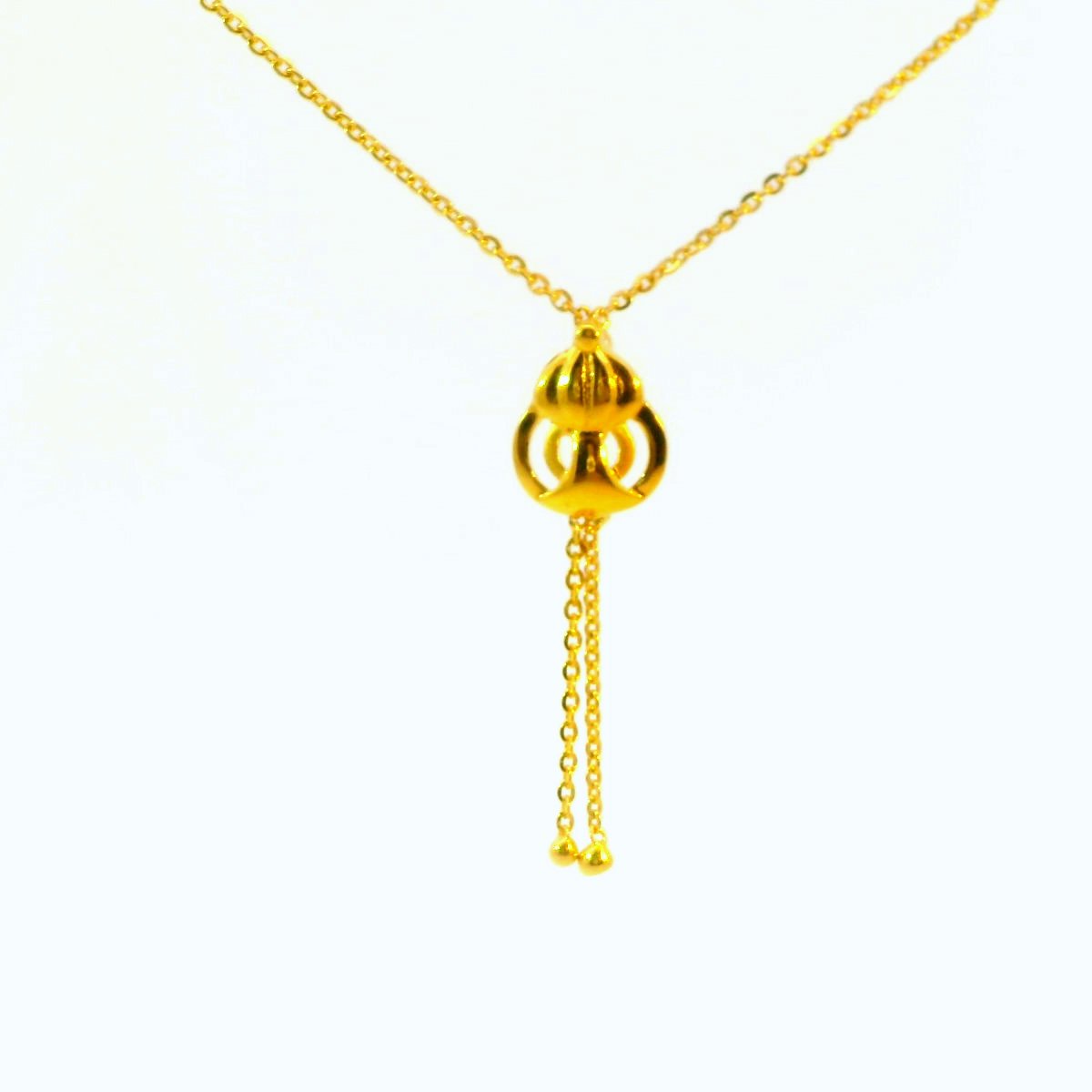 Regal Dome Drop Gold Necklace