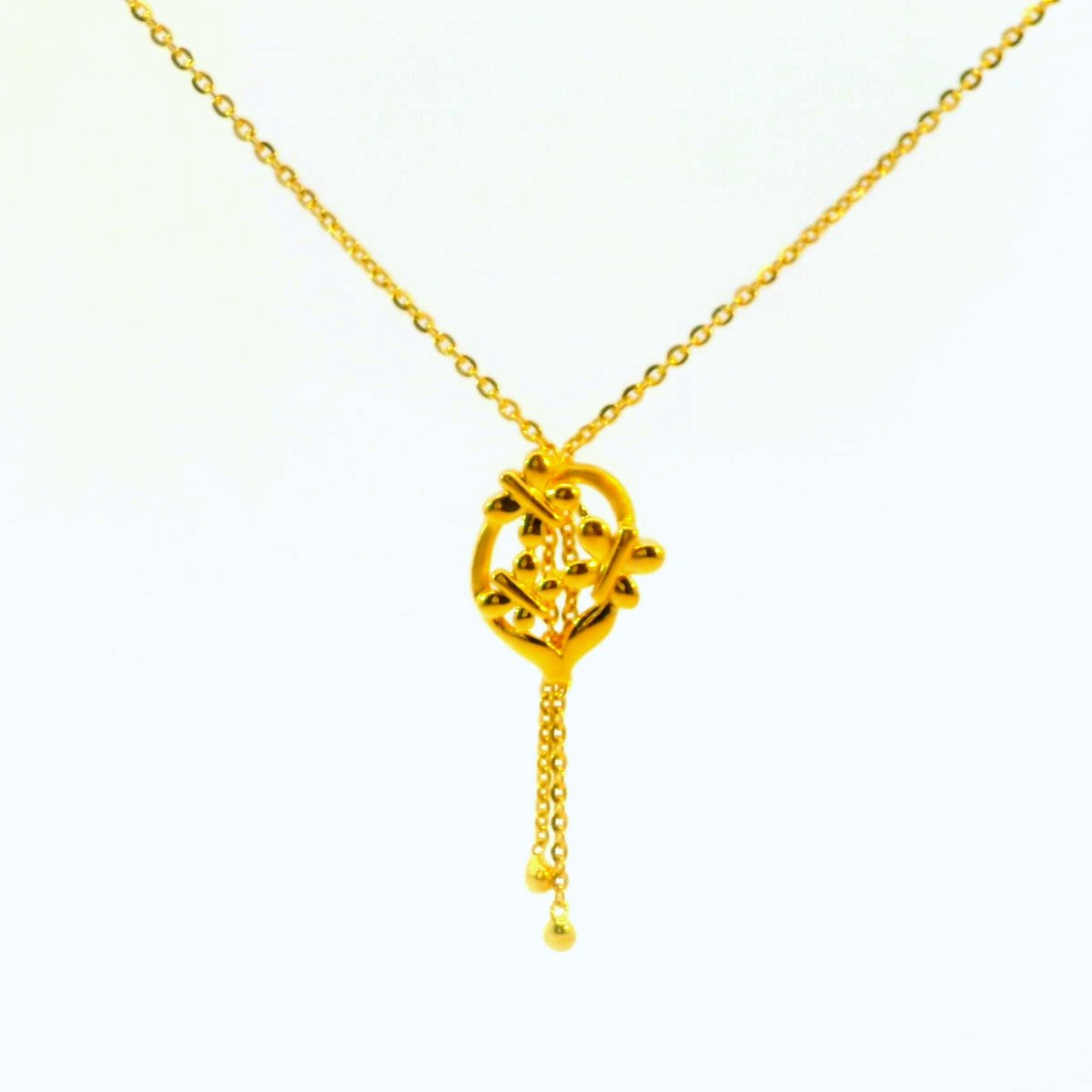 Nature's Embrace Gold Pendant Necklace