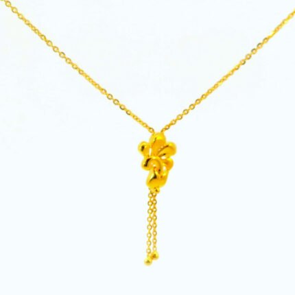 Floral Drop Gold Necklace